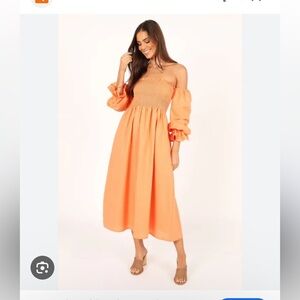 Petal and pup domenica off the shoulder midi dress